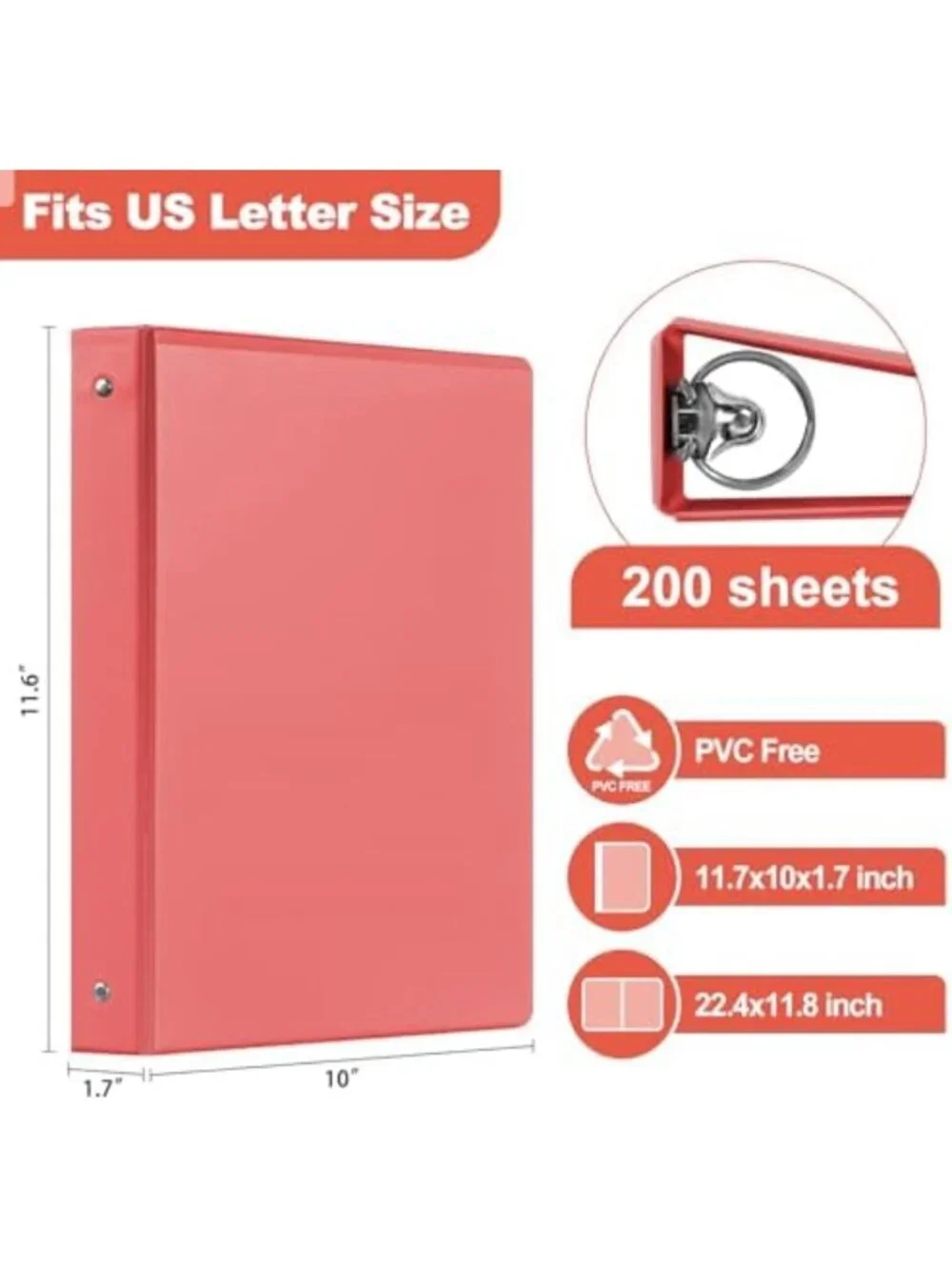 Customizable 1-Inch 3-Ring Binders with Clear View Cover - 12 Pack for